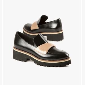 ALL BLACK Flatsash Lugg dark academia platform leather loafers 38